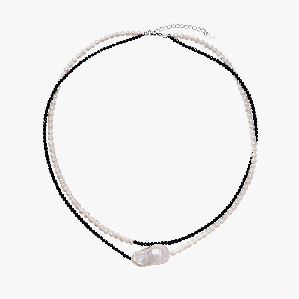 IEUM black faceted quartz necklace - Ameza