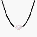 NAE glossy black agate necklace - Ameza