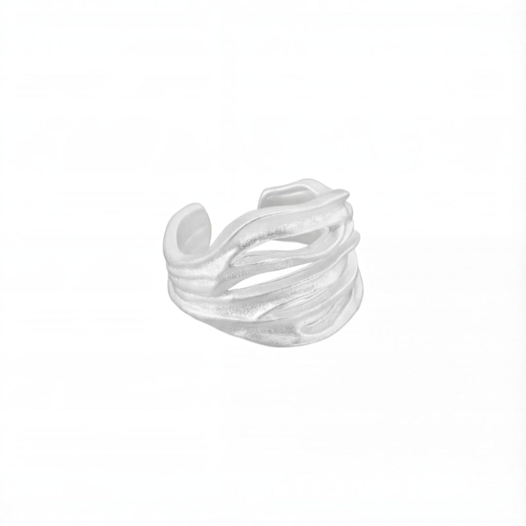 ARA sterling silver wavy cuff ring